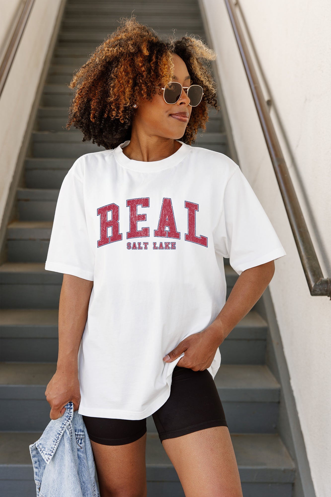 REAL SALT LAKE GOAL LINE OVERSIZED CREWNECK TEE