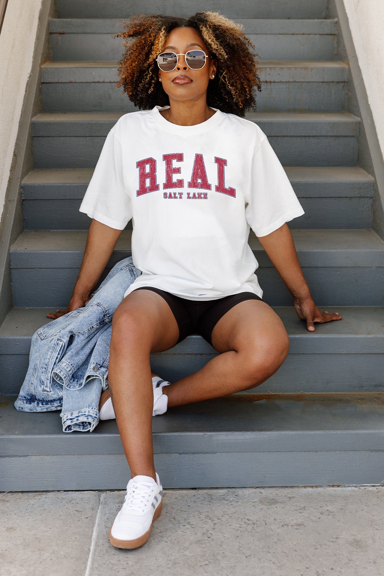 REAL SALT LAKE GOAL LINE OVERSIZED CREWNECK TEE