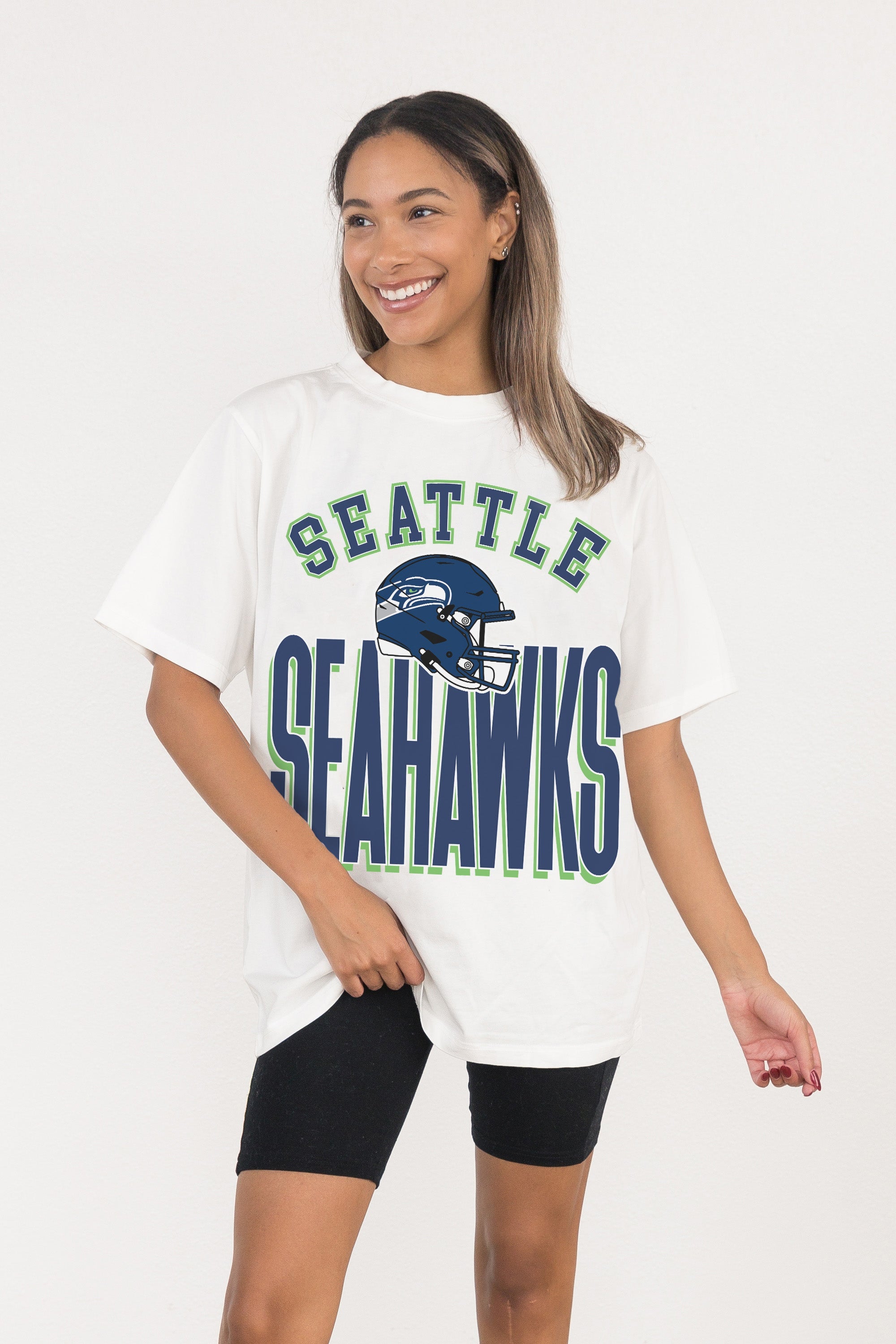 SEATTLE SEAHAWKS FIERCE FOCUS WASHED RELAXED FIT TEE