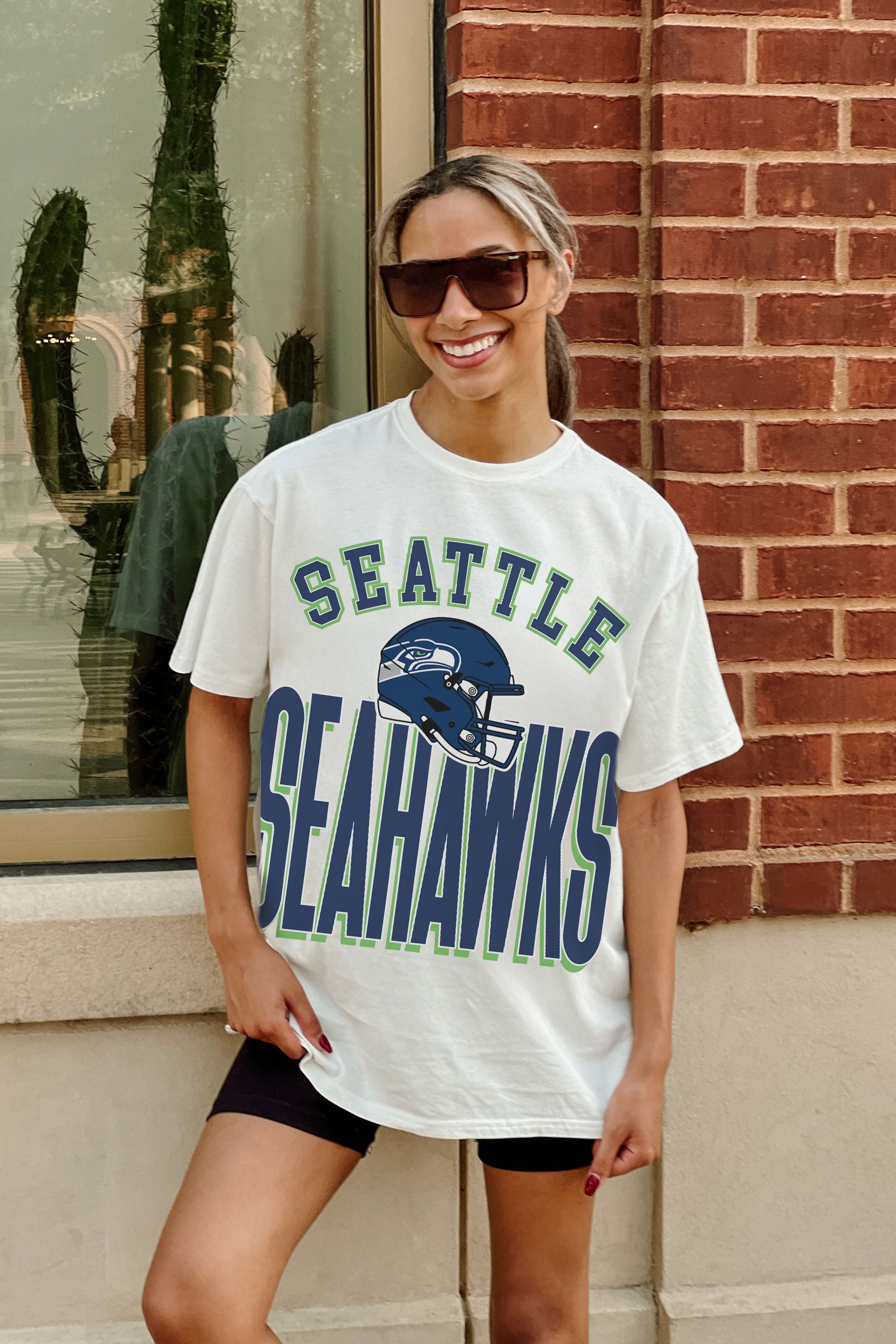 SEATTLE SEAHAWKS FIERCE FOCUS WASHED RELAXED FIT TEE
