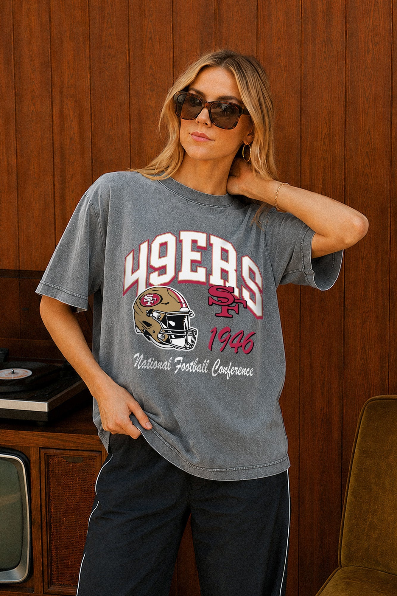 SAN FRANCISCO 49ERS CLASSIC MOTION WASHED RELAXED FIT TEE