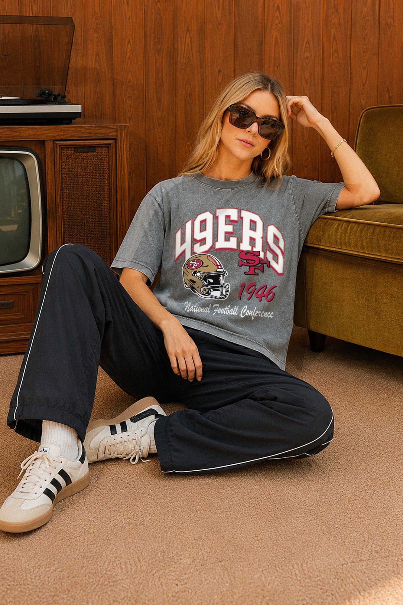 SAN FRANCISCO 49ERS CLASSIC MOTION WASHED RELAXED FIT TEE