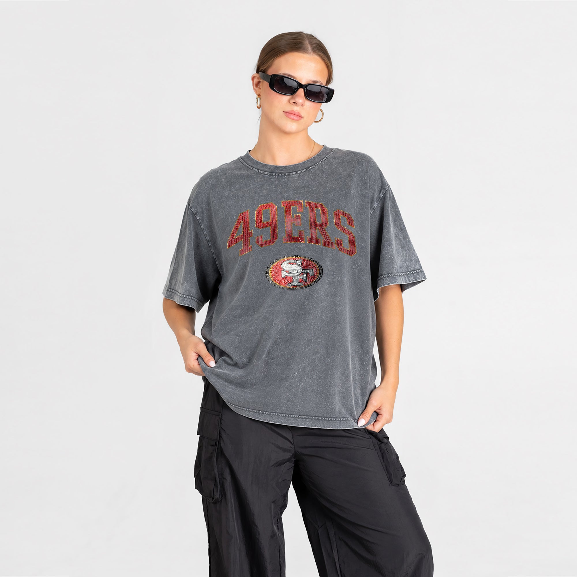 SAN FRANCISCO 49ERS BLING SEASON OVERSIZED CREWNECK TEE