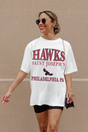 Ivory Saint Joseph's Hawks Unity Oversized Tee - Walking Street Style, Relaxed Fit | Gameday Couture - SOHO