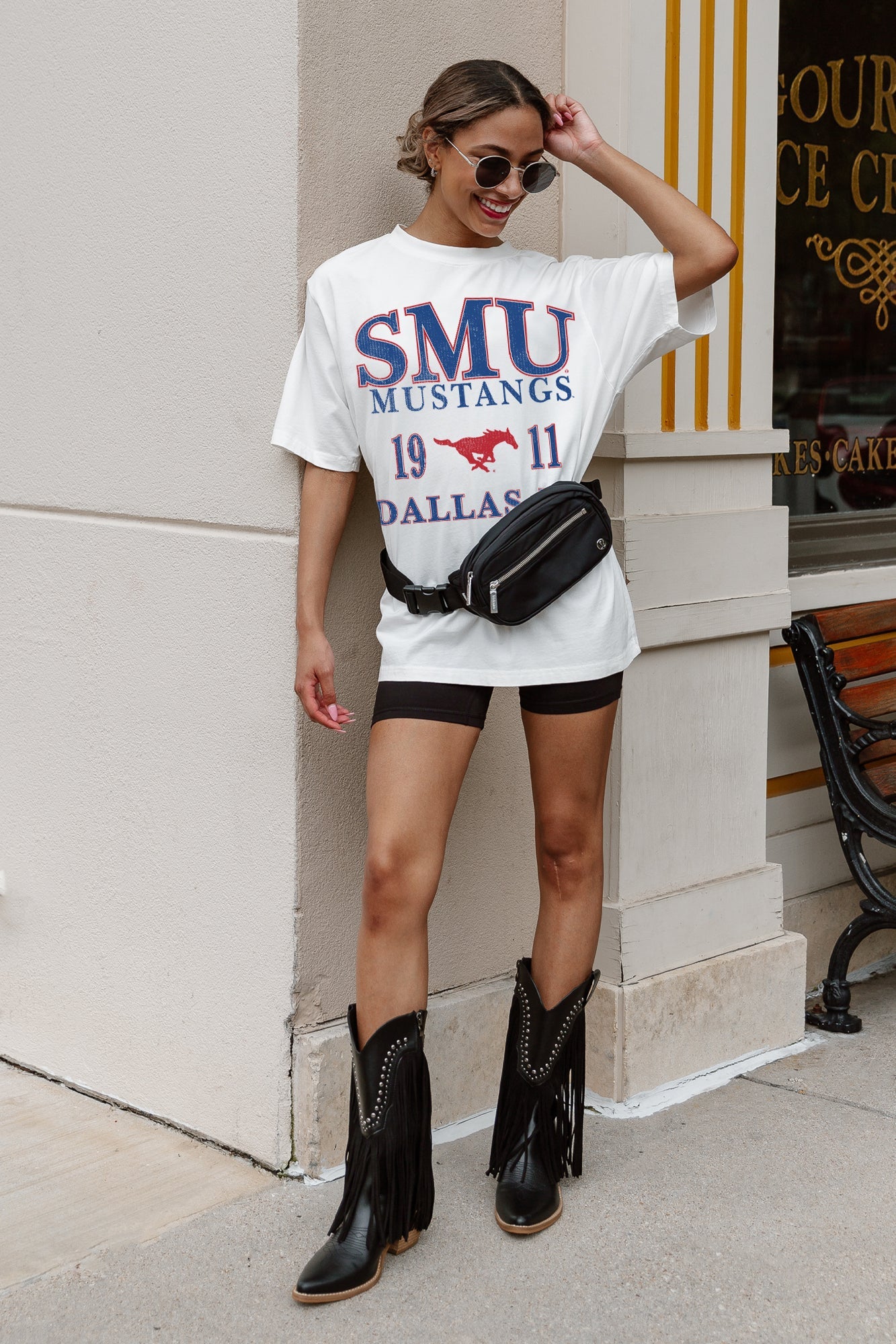 SMU MUSTANGS UNITY OVERSIZED CREWNECK TEE