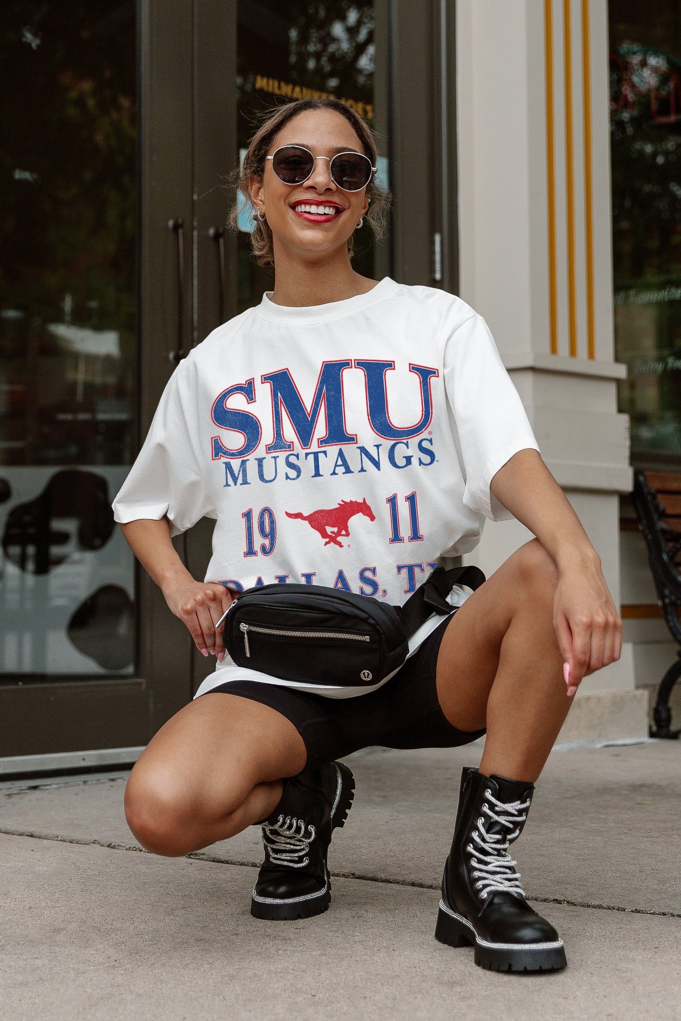 SMU MUSTANGS UNITY OVERSIZED CREWNECK TEE