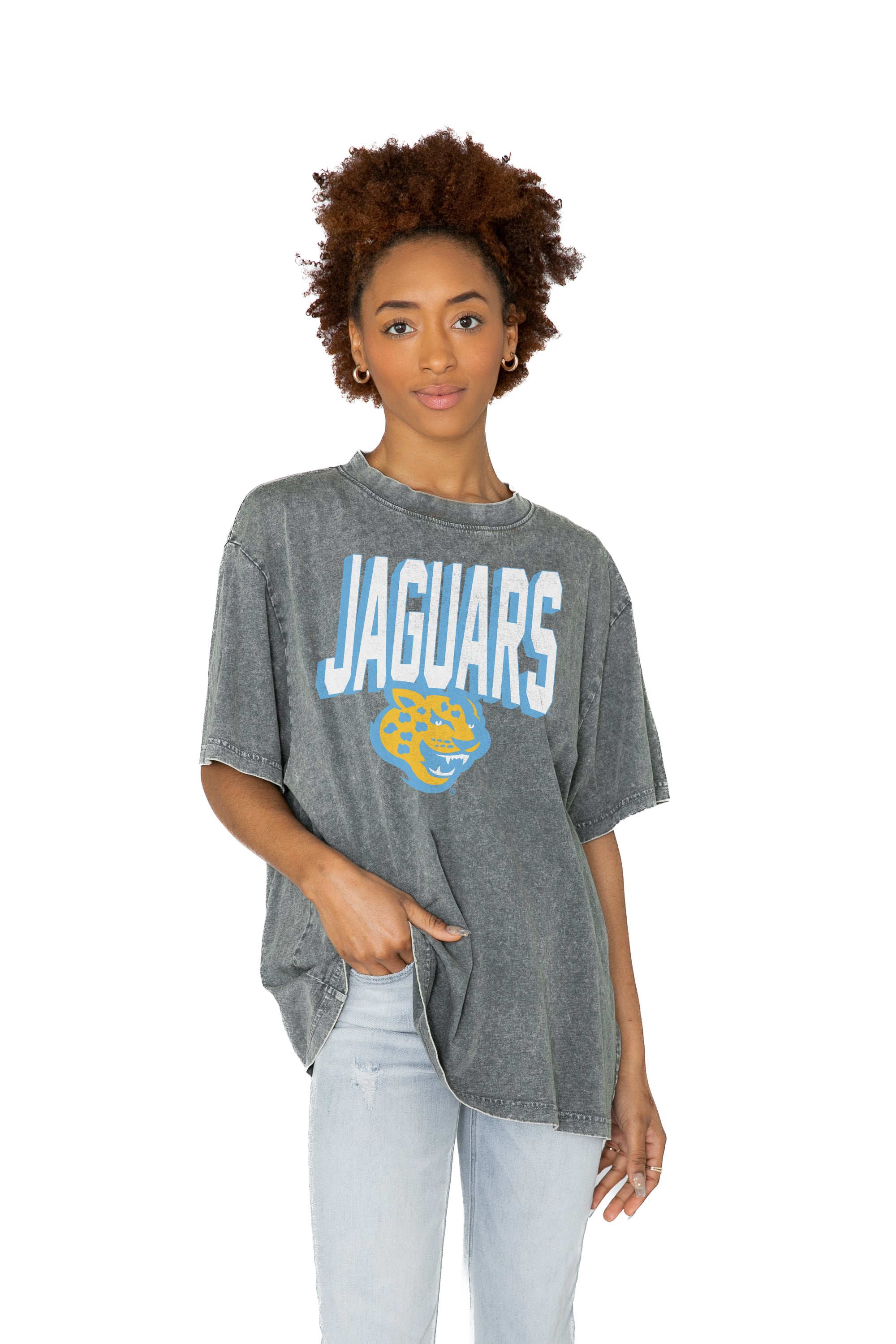 SOUTHERN JAGUARS Solid Defense Oversized Crewneck Tee