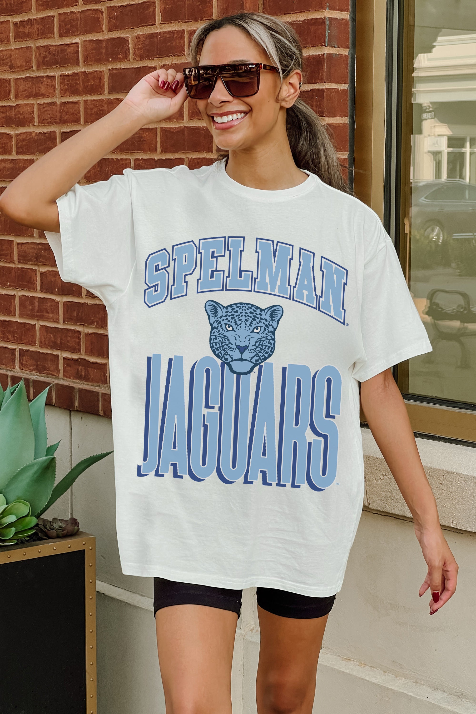 SPELMAN COLLEGE JAGUARS FIERCE FOCUS WASHED RELAXED FIT TEE