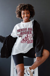 White TEXAS A&M AGGIES In The Lead Oversized Tee - Studio Portrait | Gameday Couture - SOHO
