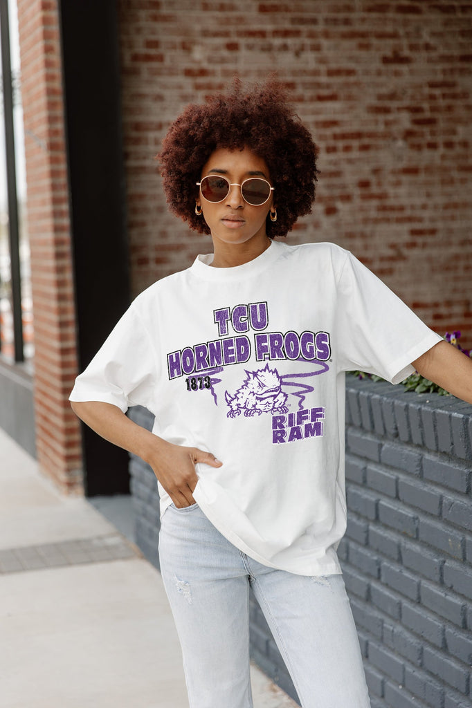 TCU HORNED FROGS IN THE LEAD OVERSIZED CREWNECK TEE