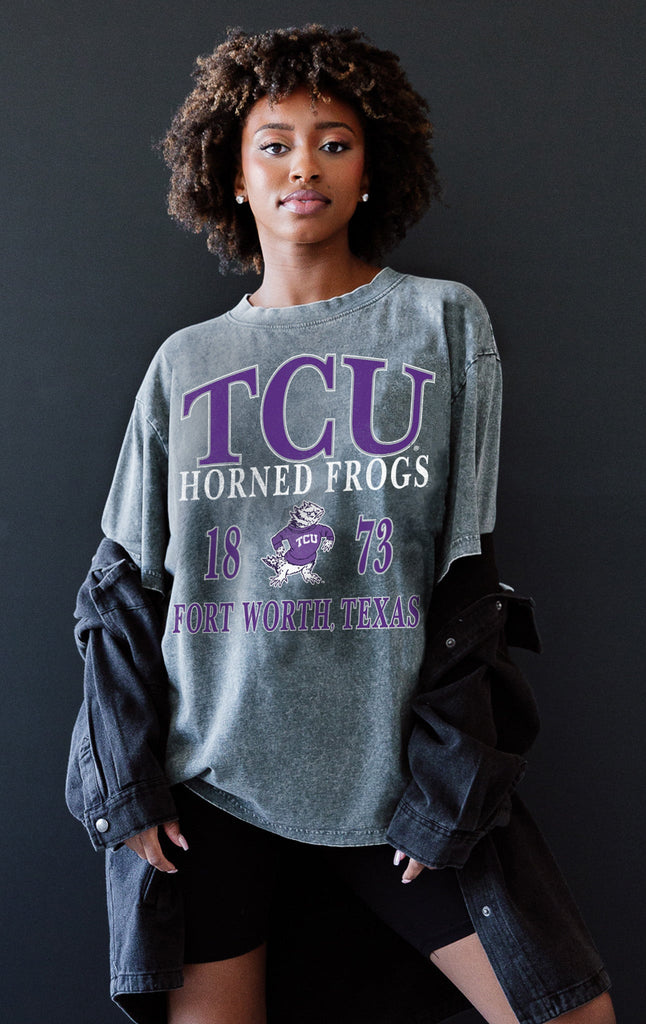 TCU HORNED FROGS TIME-HONORED OVERSIZED CREWNECK TEE