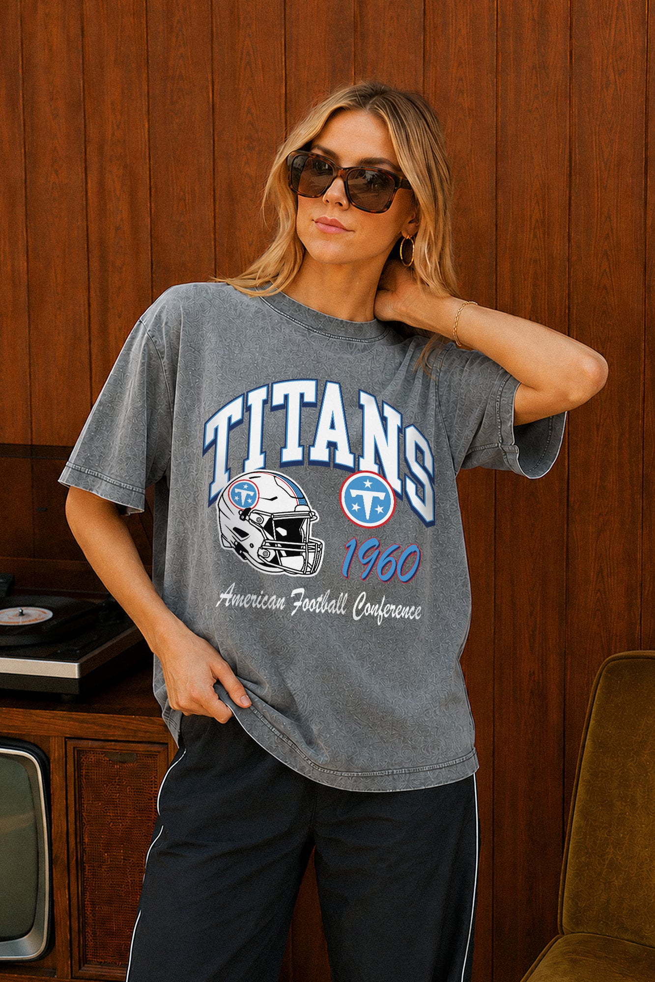 TENNESSEE TITANS CLASSIC MOTION WASHED RELAXED FIT TEE