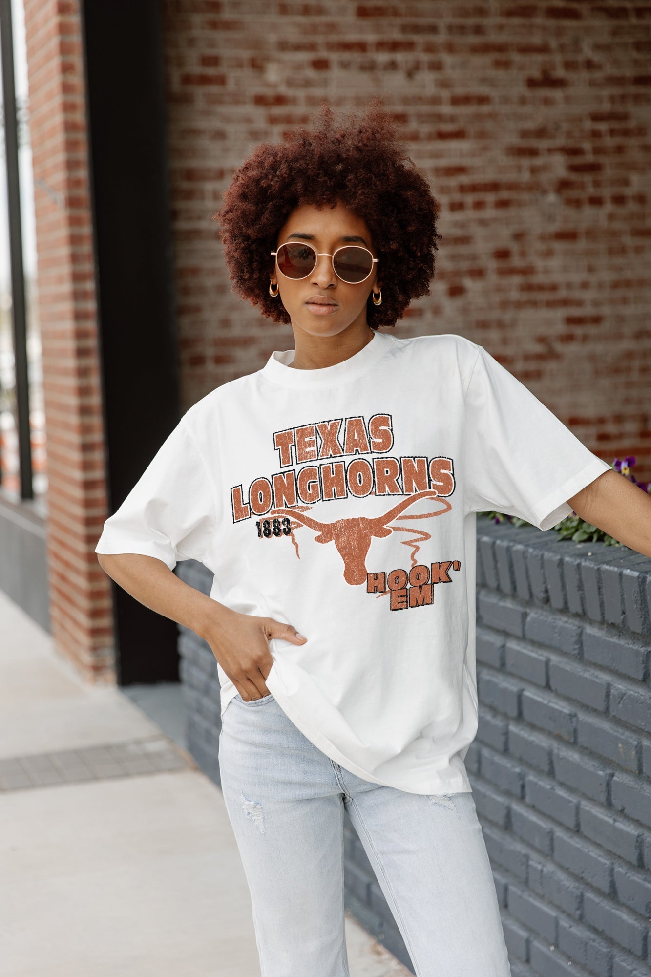 TEXAS LONGHORNS IN THE LEAD OVERSIZED CREWNECK TEE