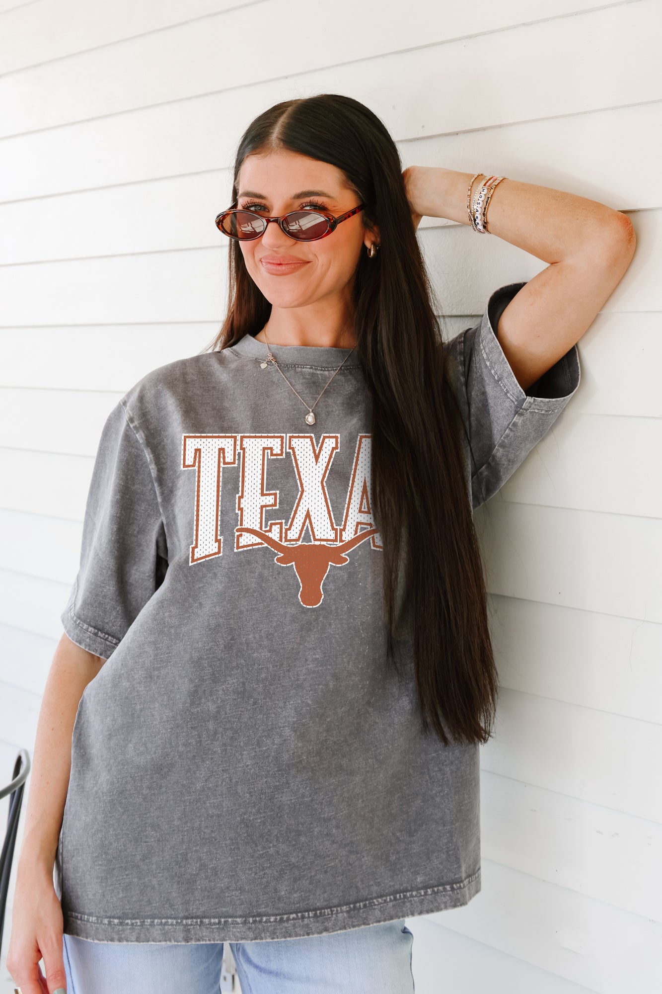 TEXAS LONGHORNS PLAYBOOK WIN OVERSIZED CREWNECK TEE