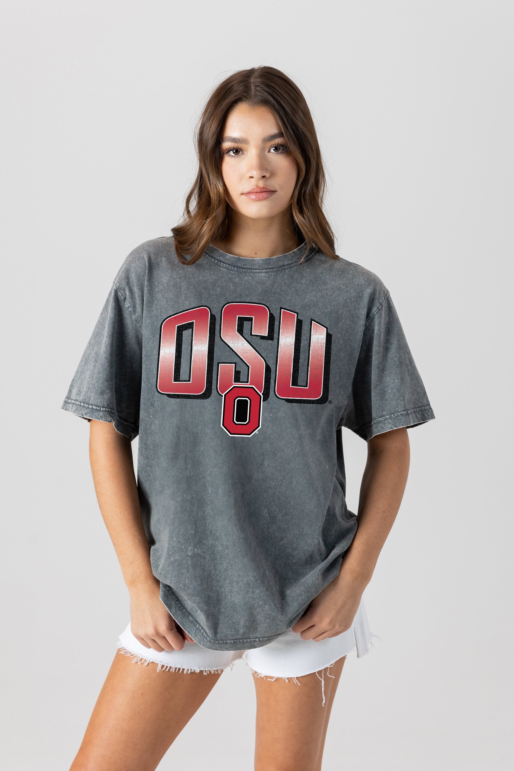 OHIO STATE BUCKEYES PEAK PERFORMANCE OVERSIZED CREWNECK TEE