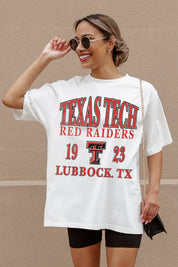 Ivory Texas Tech Red Raiders Unity Oversized Tee - Graphic Detail Close-Up, Trendy Gameday Shirt | Gameday Couture - SOHO