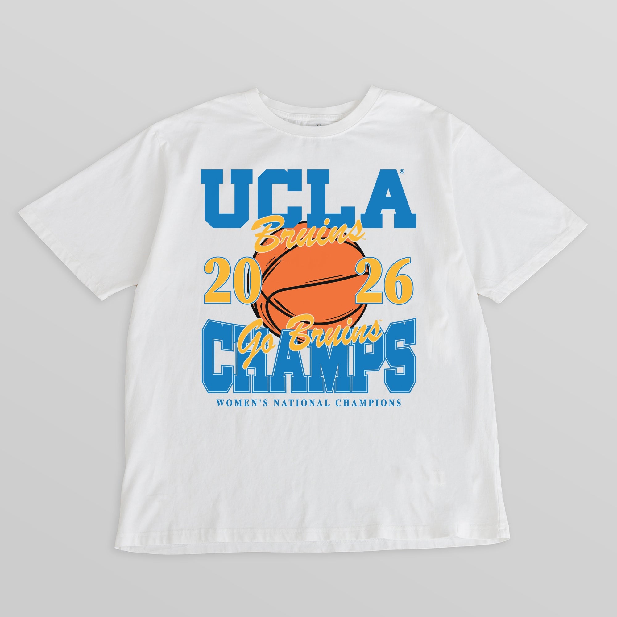 UCLA BRUINS 2026 WOMEN'S NATIONAL BASKETBALL CHAMPIONS WASHED RELAXED FIT TEE