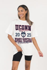 UCONN HUSKIES 2025 Women's Basketball National Champs Oversized Tee