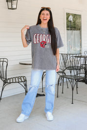 GEORGIA BULLDOGS PLAYBOOK WIN OVERSIZED CREWNECK TEE