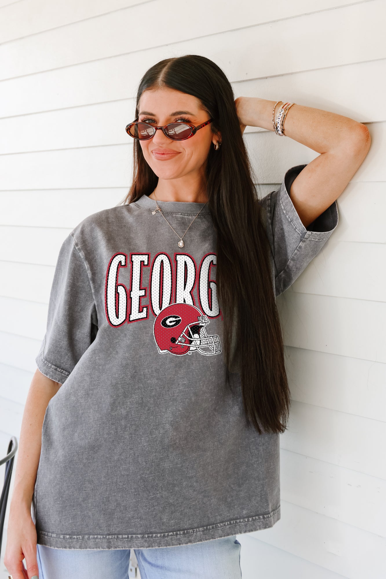GEORGIA BULLDOGS PLAYBOOK WIN OVERSIZED CREWNECK TEE