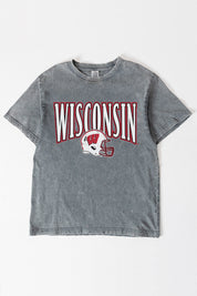 WISCONSIN BADGERS PLAYBOOK WIN OVERSIZED CREWNECK TEE