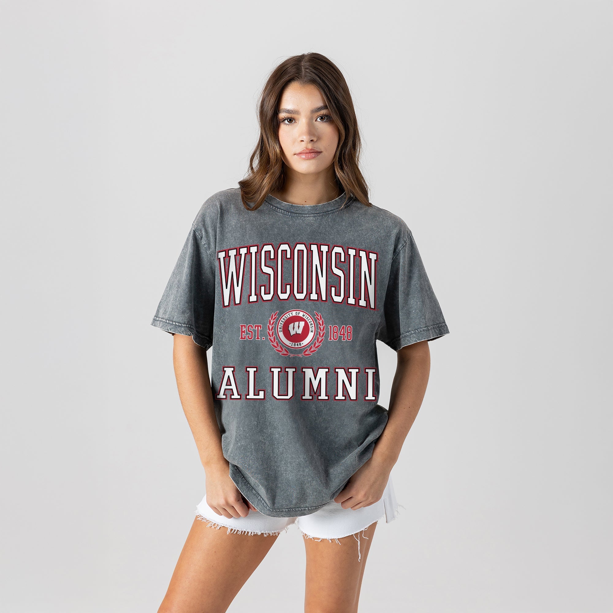 WISCONSIN BADGERS DEGREE UNLOCKED WASHED RELAXED FIT TEE