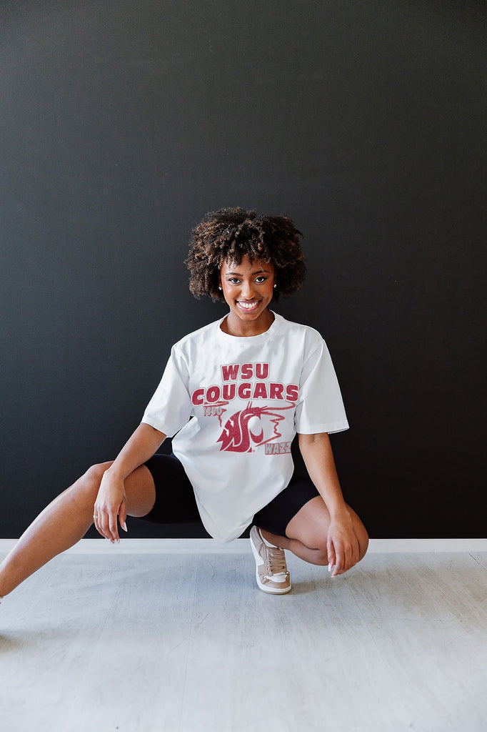WASHINGTON STATE COUGARS IN THE LEAD OVERSIZED CREWNECK TEE