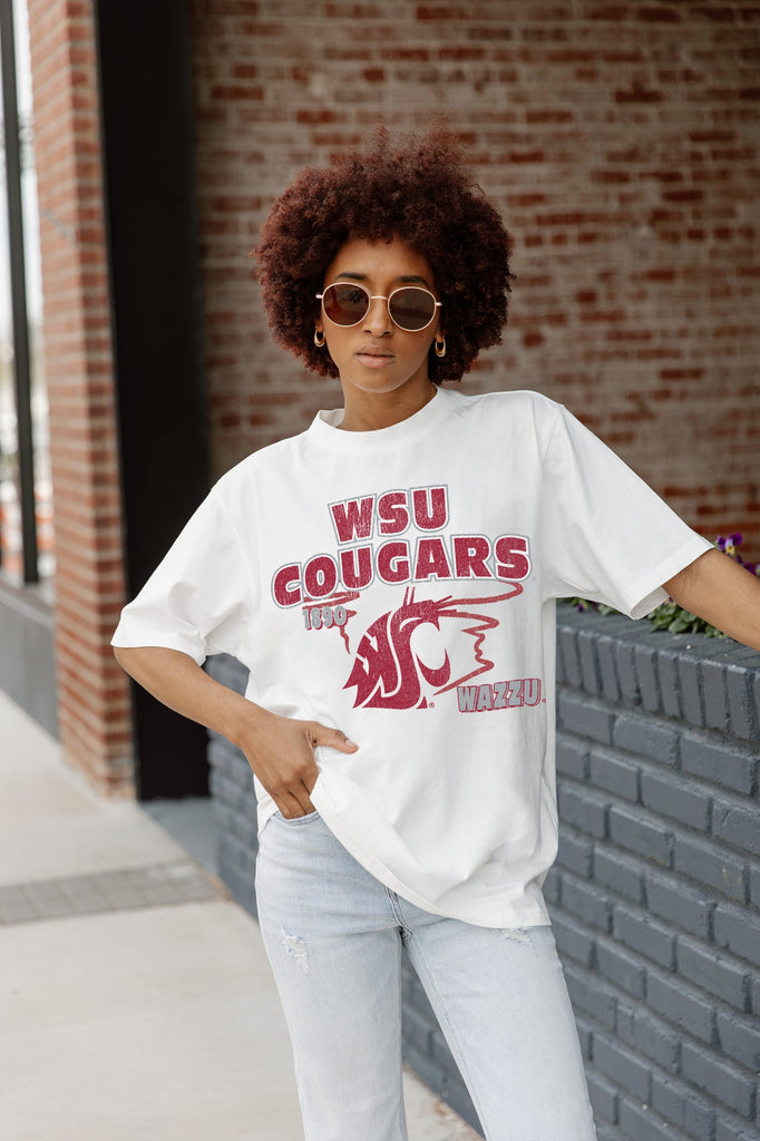 WASHINGTON STATE COUGARS IN THE LEAD OVERSIZED CREWNECK TEE