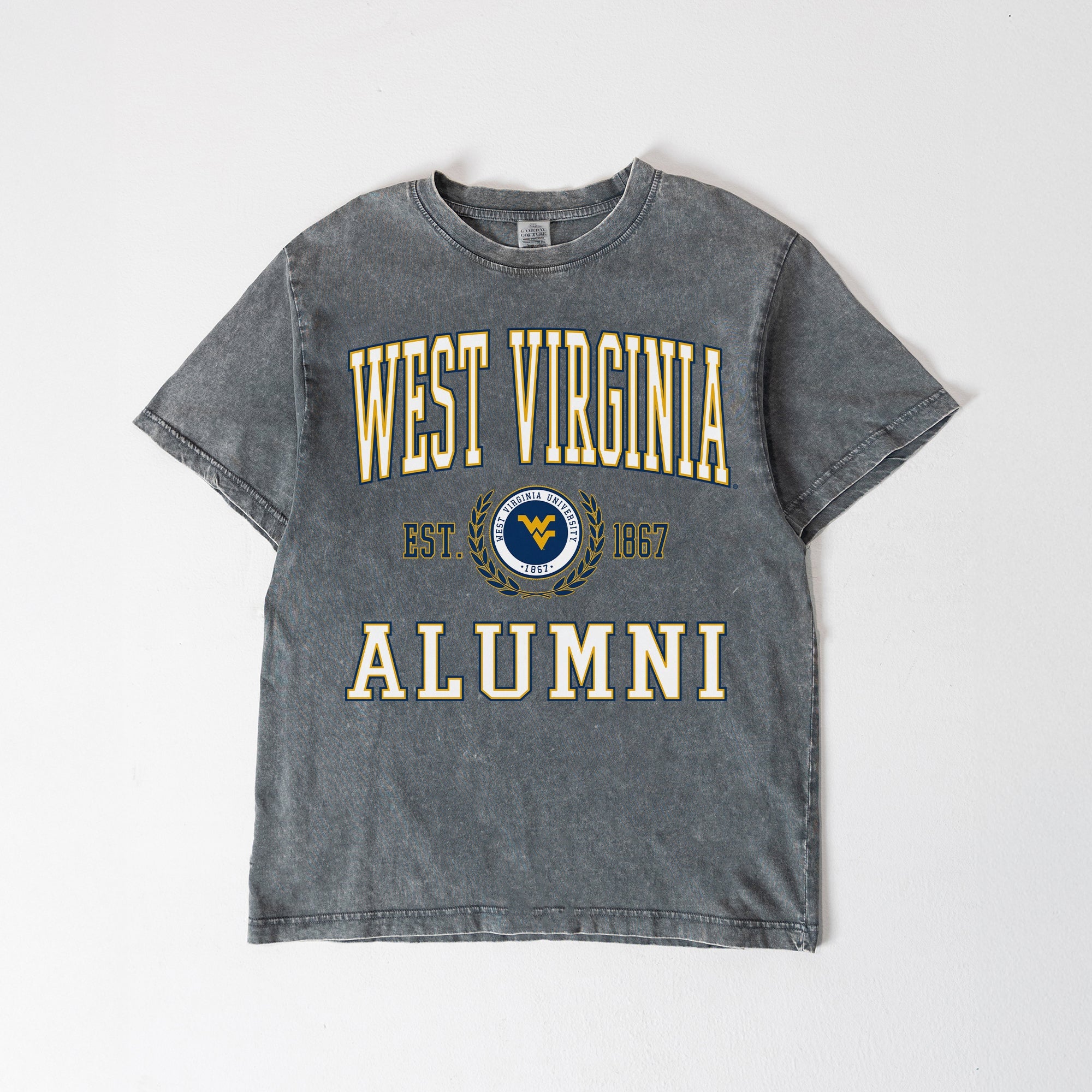WEST VIRGINIA MOUNTAINEERS DEGREE UNLOCKED WASHED RELAXED FIT TEE