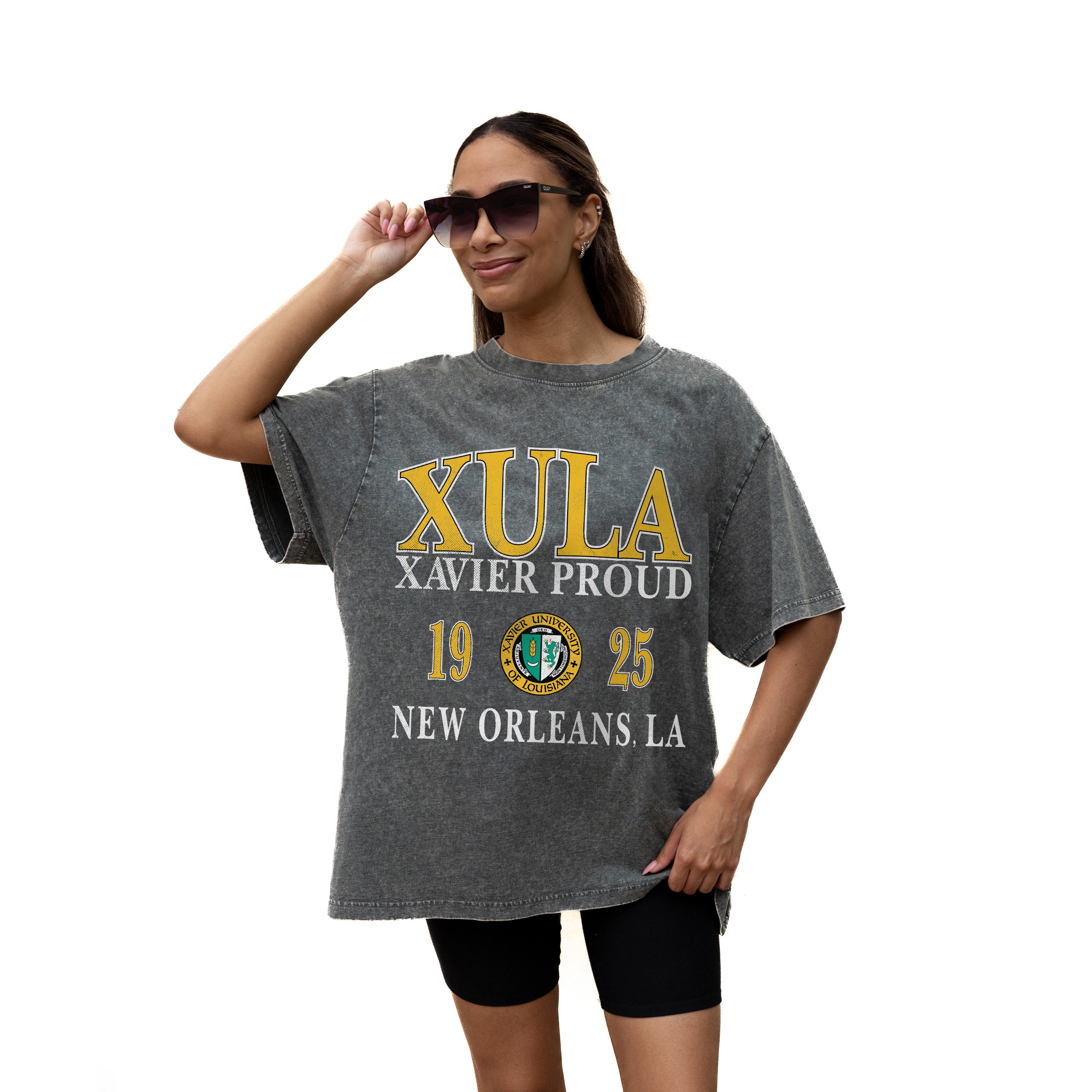 XAVIER UNIVERSITY OF LOUISIANA GOLD RUSH Throwback Oversized Tee