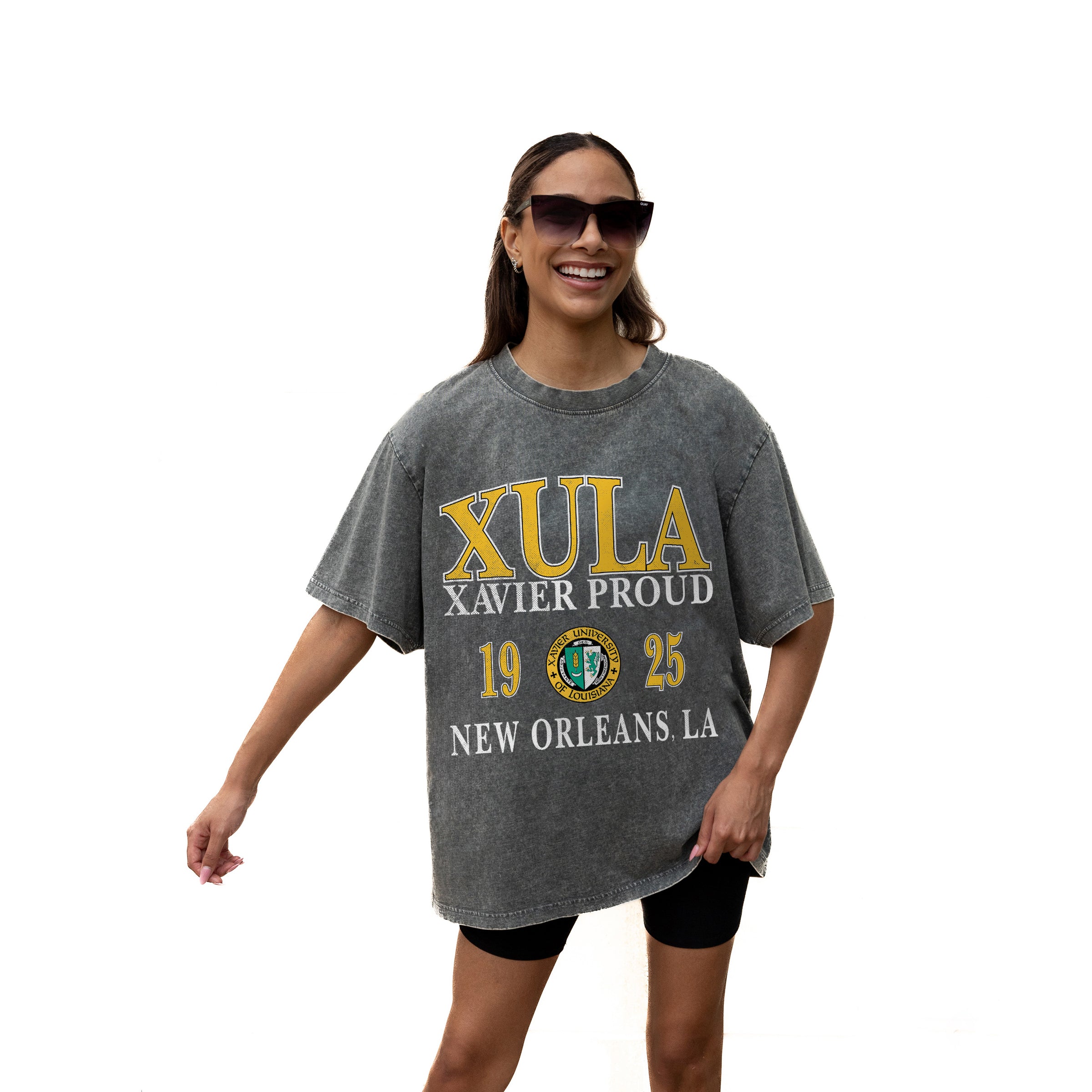 XAVIER UNIVERSITY OF LOUISIANA GOLD RUSH Throwback Oversized Tee