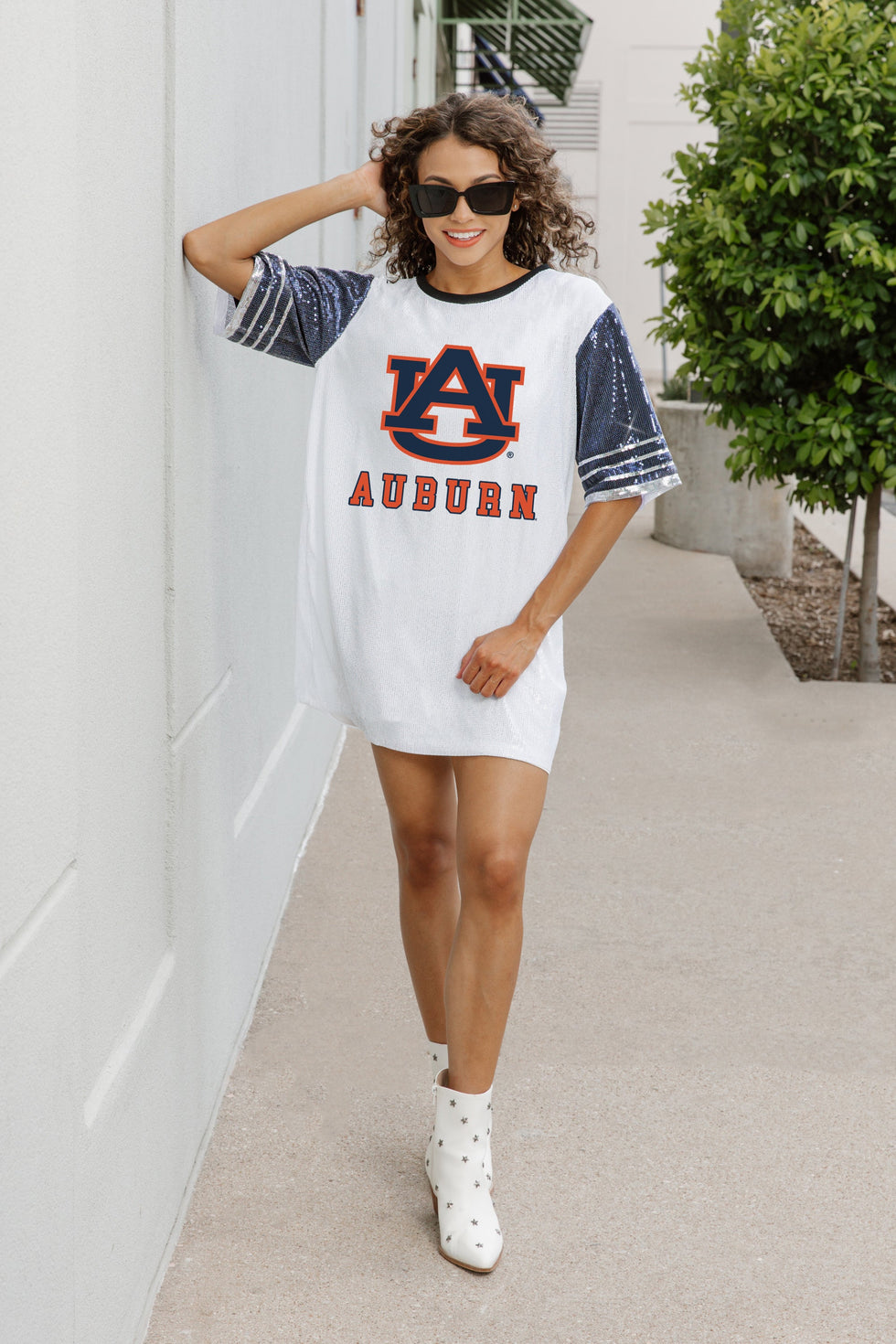 auburn jersey dress Auburn Tigers CHIC Champs FULL Sequin Jersey Dress L / NAVY