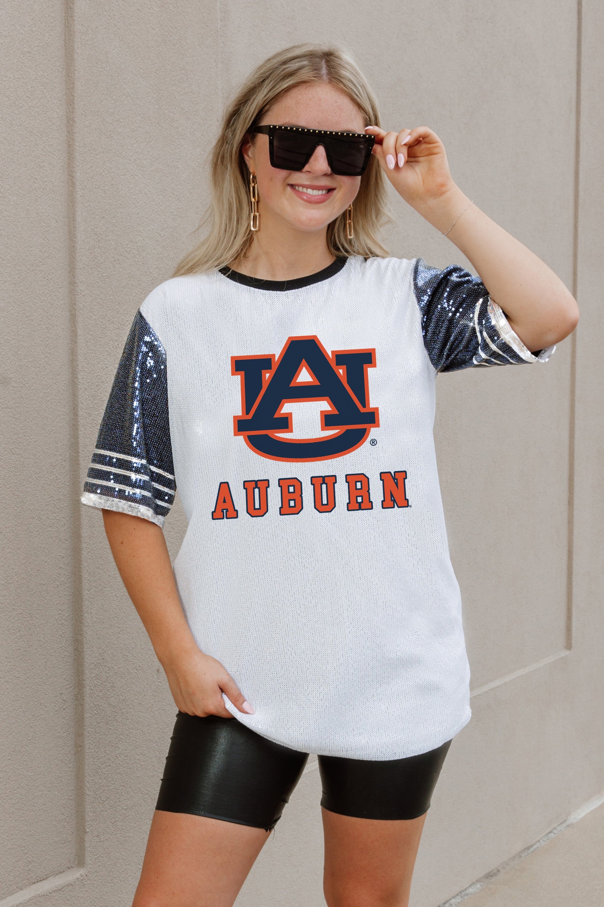 Auburn Tigers CHIC Champs FULL Sequin Jersey Dress L / NAVY Auburn Tigers CHIC Champs FULL Sequin Jersey Dress L / NAVY