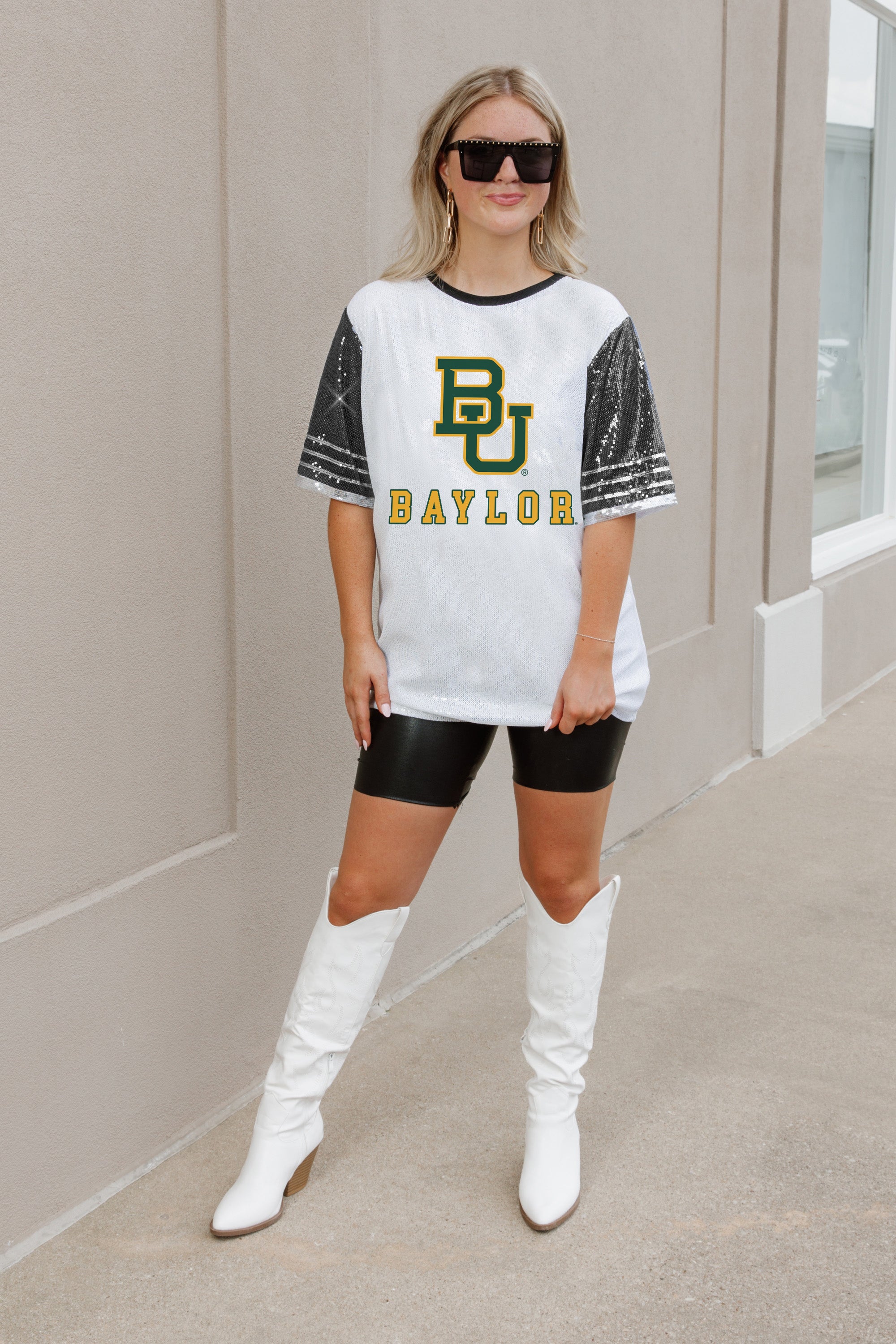 BAYLOR BEARS BLING IT FULL SEQUIN JERSEY DRESS