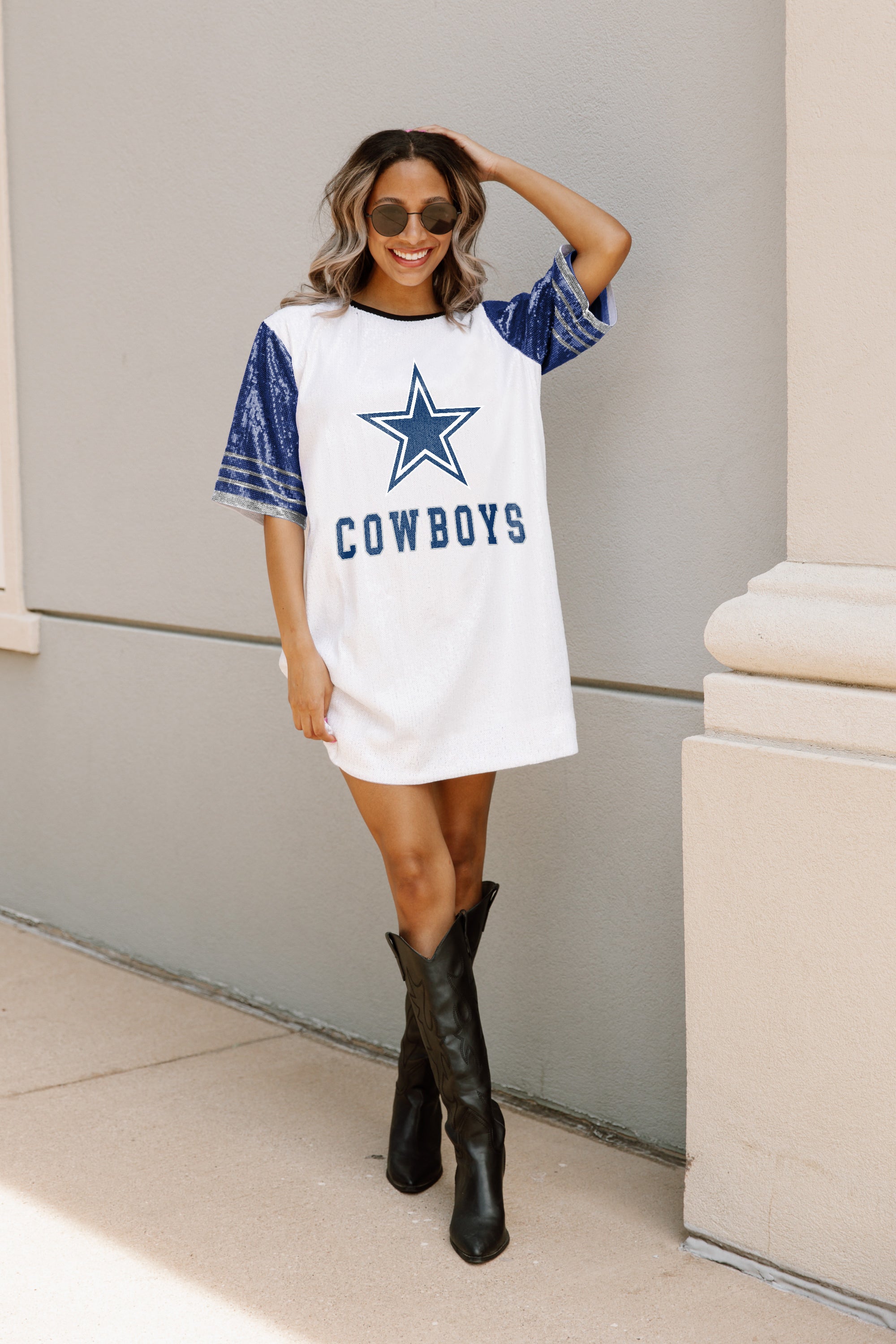 dallas cowboys jersey dress Girls Preschool Navy Stadium Lights Fashion this dress lets you represent your team with a touch of sporty sophistication. Cowboys Jersey Dress Womens Dallas