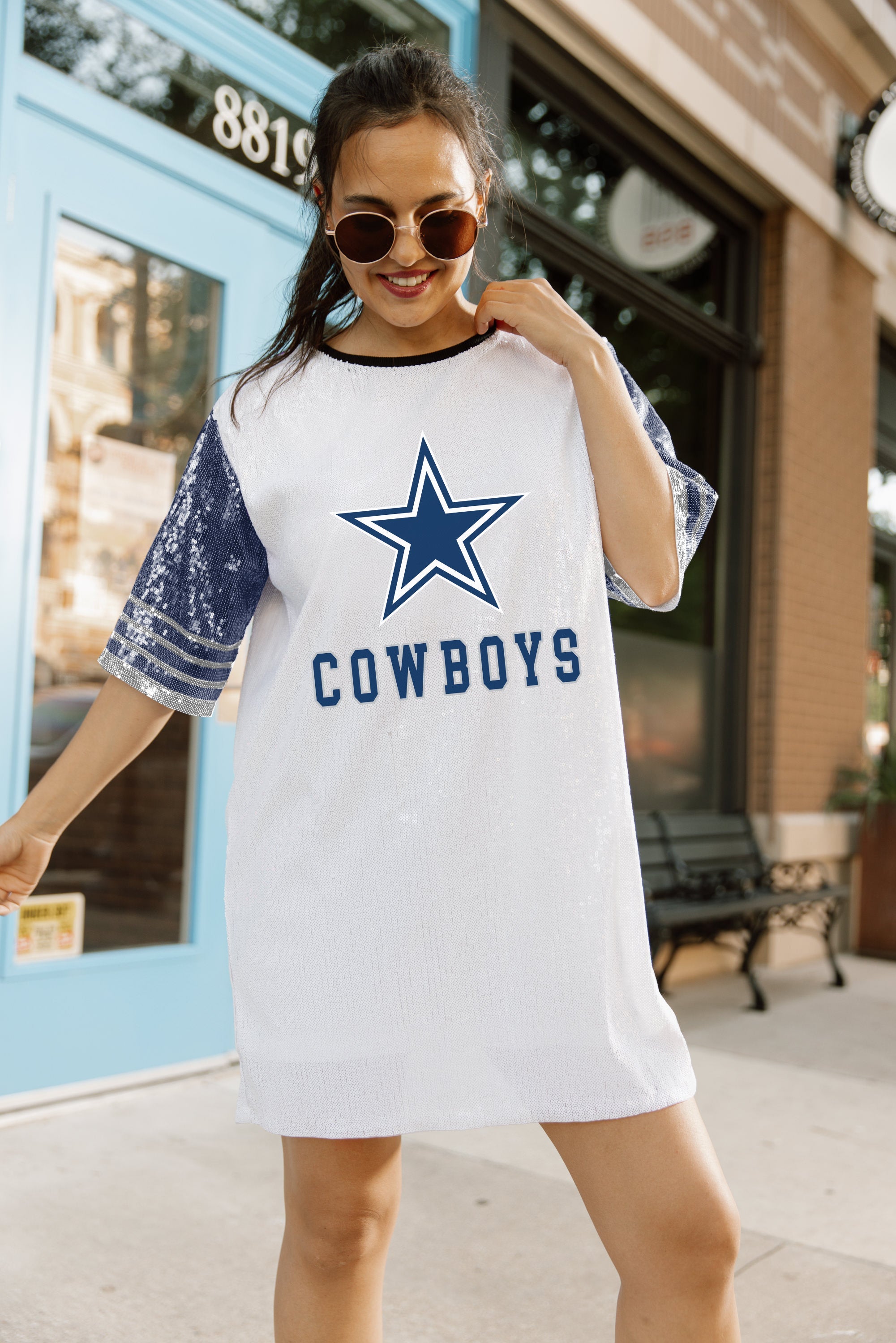 Sequin Dresses Dallas Cowboys Jersey Dress DALLAS COWBOYS Chic