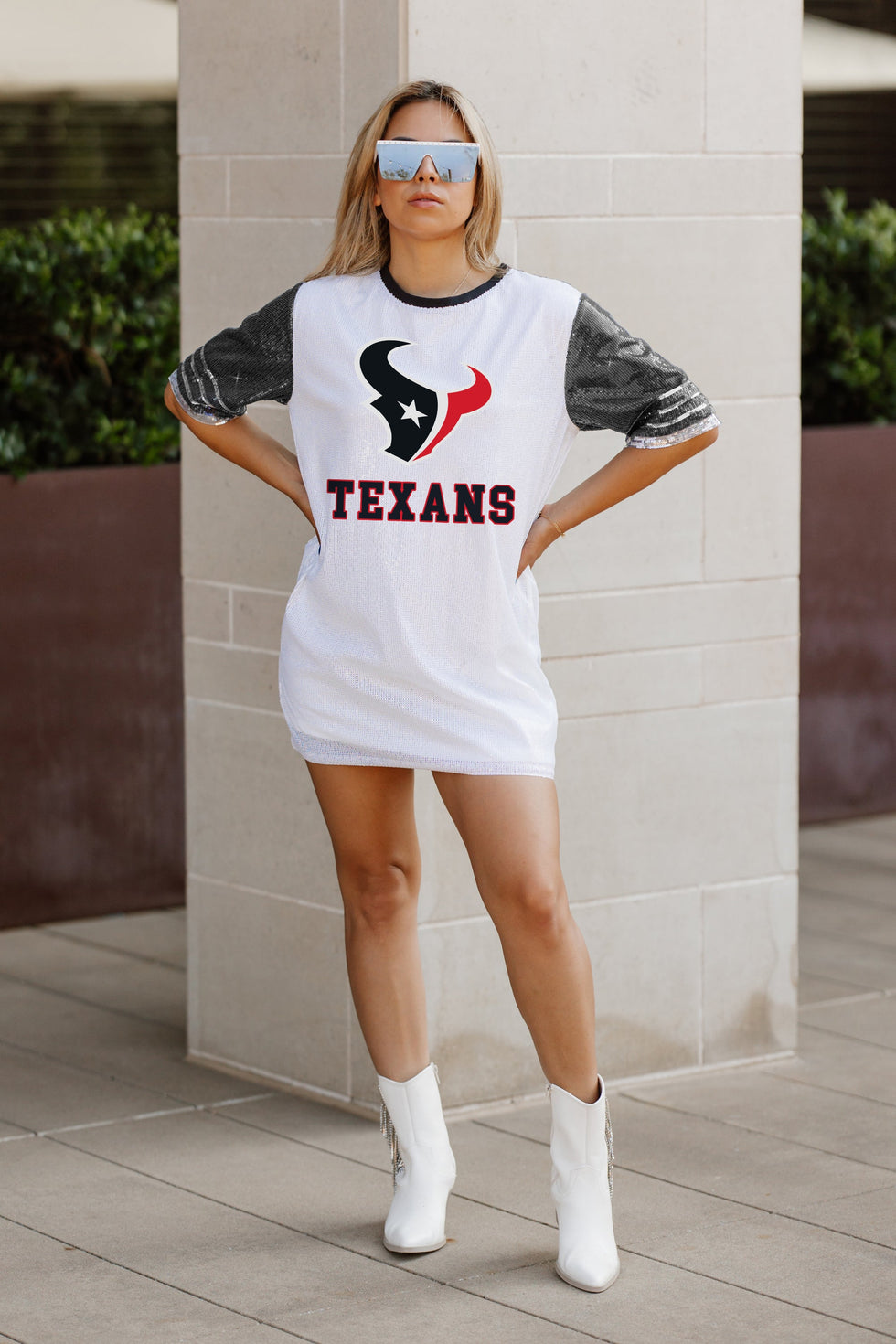 HOUSTON TEXANS Bling It Sequined Jersey Dress – Gameday Couture