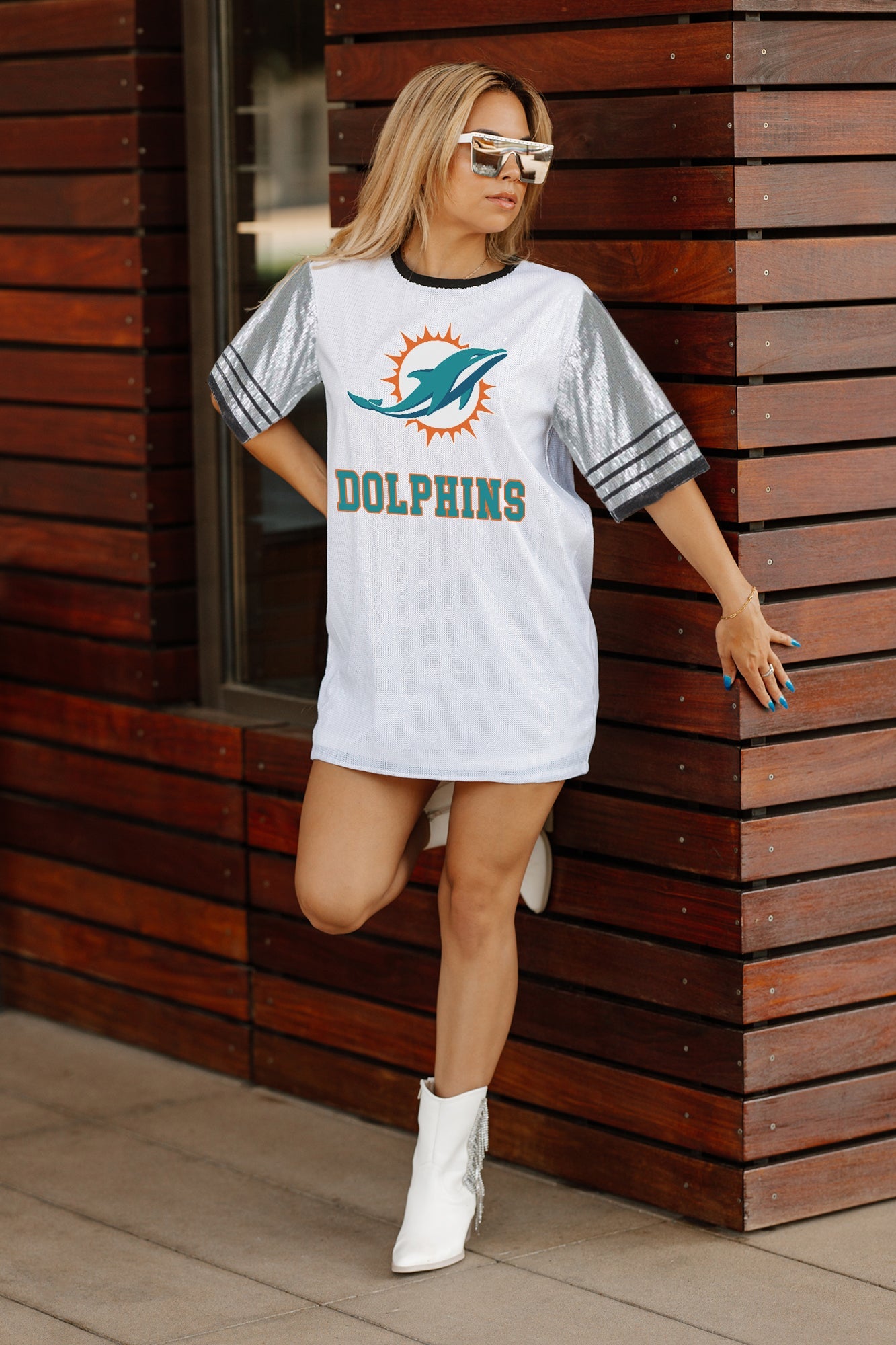 Dress Lady Miami Jersey Dress Women's Gameday Couture White Miami