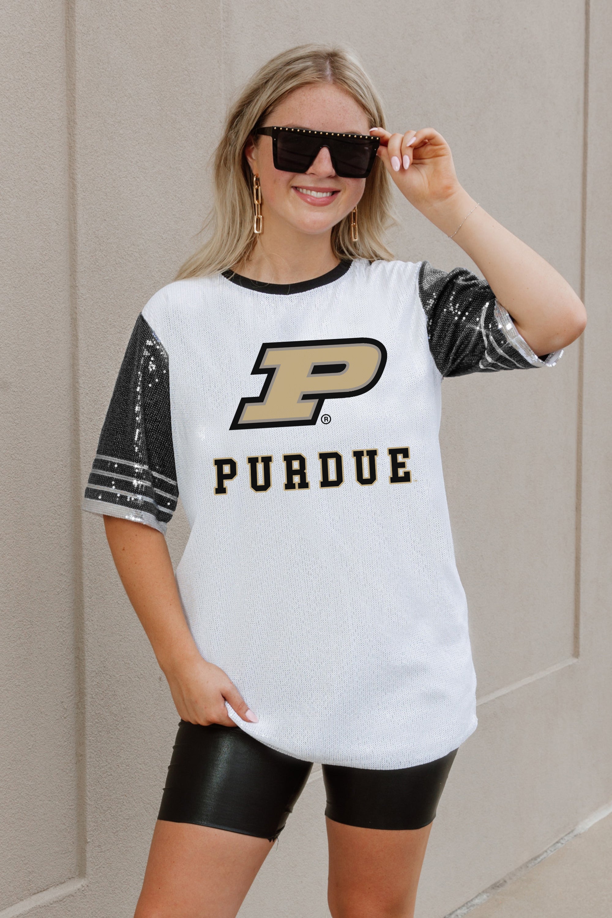 PURDUE BOILERMAKERS BLING IT FULL SEQUIN JERSEY DRESS