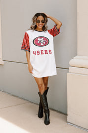SAN FRANCISCO 49ERS CHIC CHAMPS FULL SEQUIN JERSEY DRESS