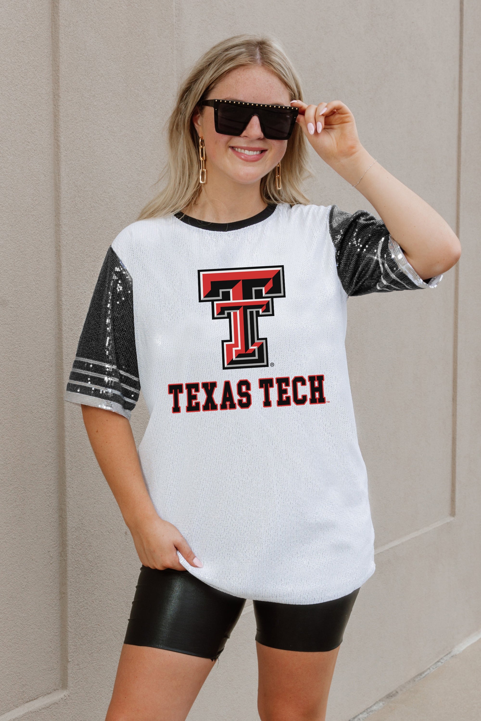TEXAS TECH RED RAIDERS BLING IT FULL SEQUIN JERSEY DRESS
