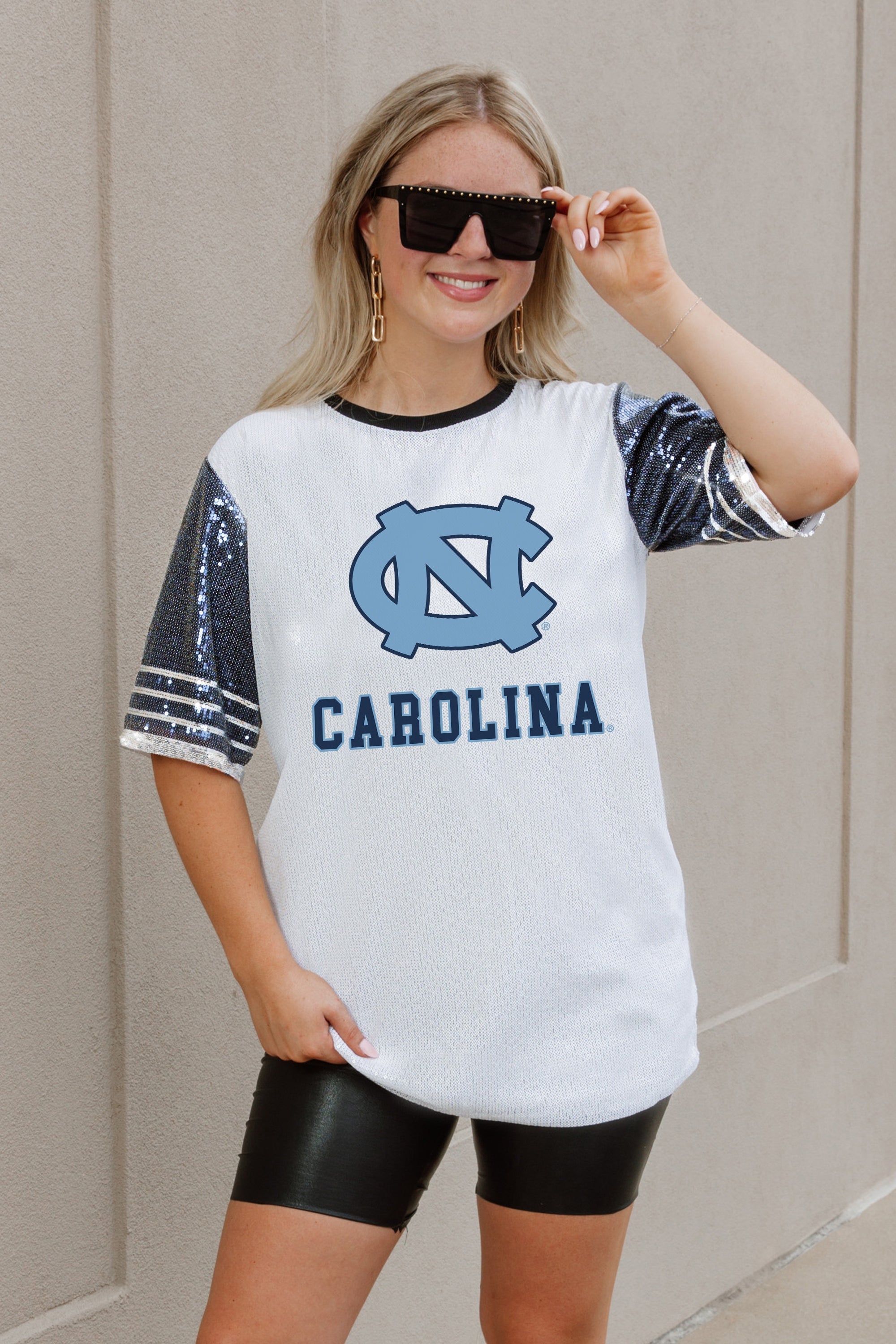 Women's North Carolina Tar Heels Bling It Sequined Jersey Dress Women's North Carolina Tar Heels Bling It Sequined Jersey Dress