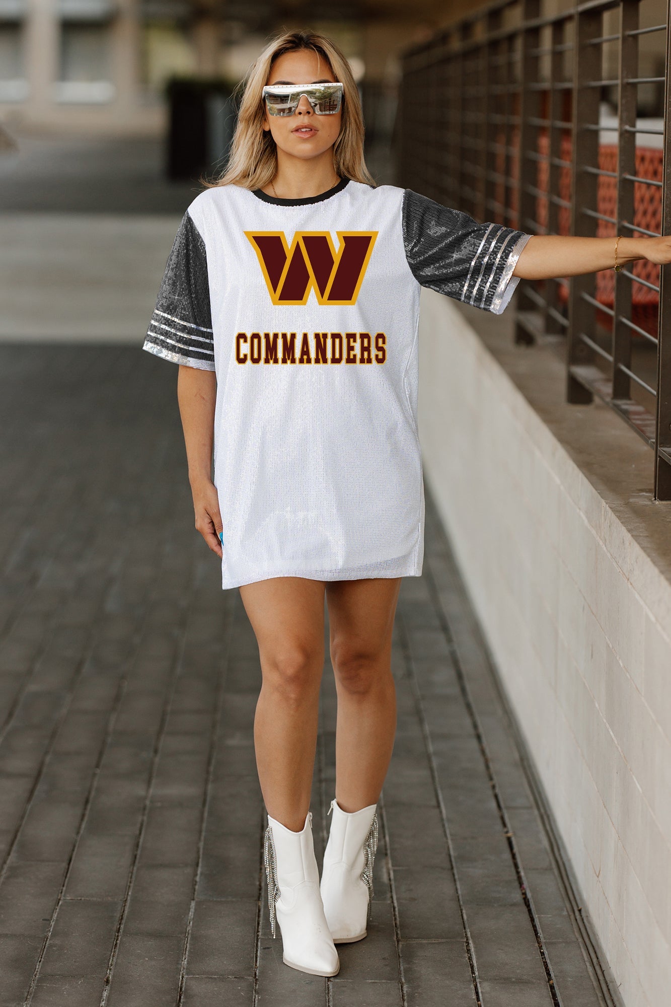 gameday couture WASHINGTON COMMANDERS Bling It Sequined Jersey Dress Outlet  | Clothing