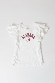 ALABAMA CRIMSON TIDE ALL IN TO WIN FLUTTER SLEEVE CREWNECK TOP