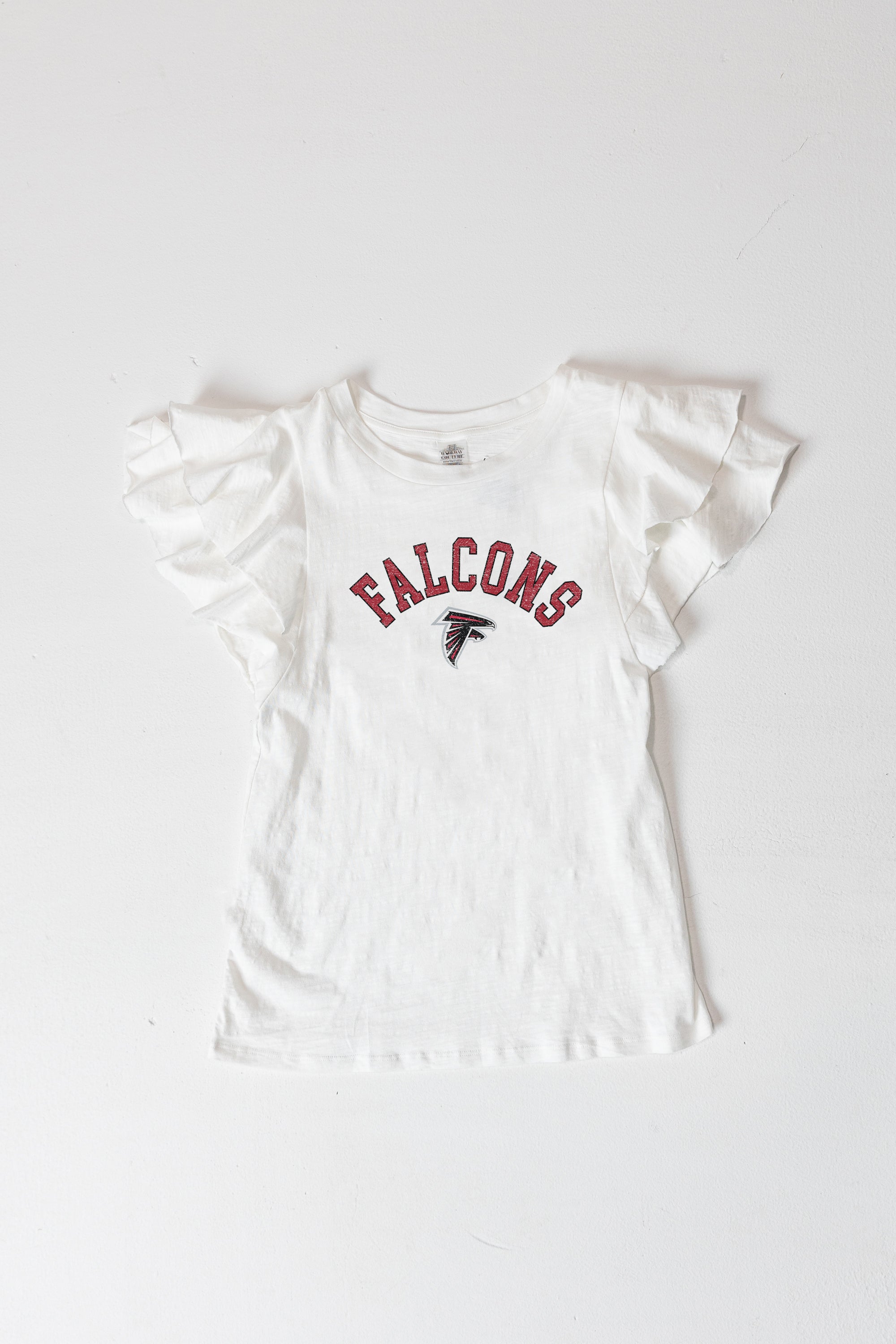 ATLANTA FALCONS Valkyrie Ruffle-Sleeve Knit Top