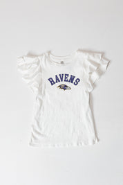 BALTIMORE RAVENS Valkyrie Ruffle-Sleeve Knit Top