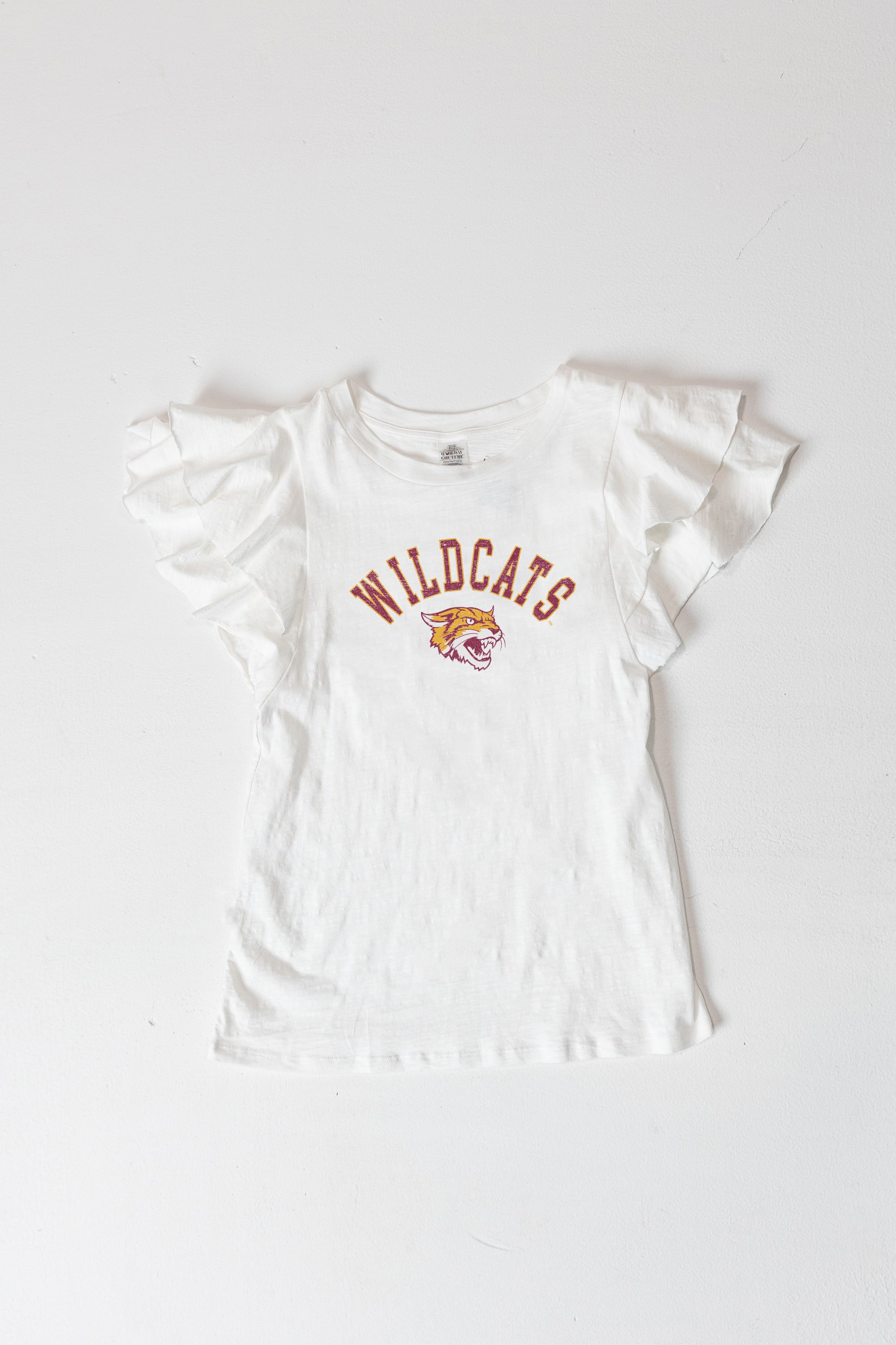 BETHUNE-COOKMAN WILDCATS ALL IN TO WIN FLUTTER SLEEVE CREWNECK TOP