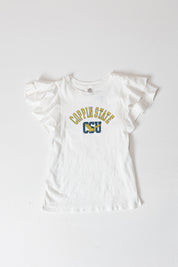COPPIN STATE EAGLES ALL IN TO WIN FLUTTER SLEEVE CREWNECK TOP