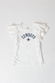 DALLAS COWBOYS Valkyrie Ruffle-Sleeve Knit Top