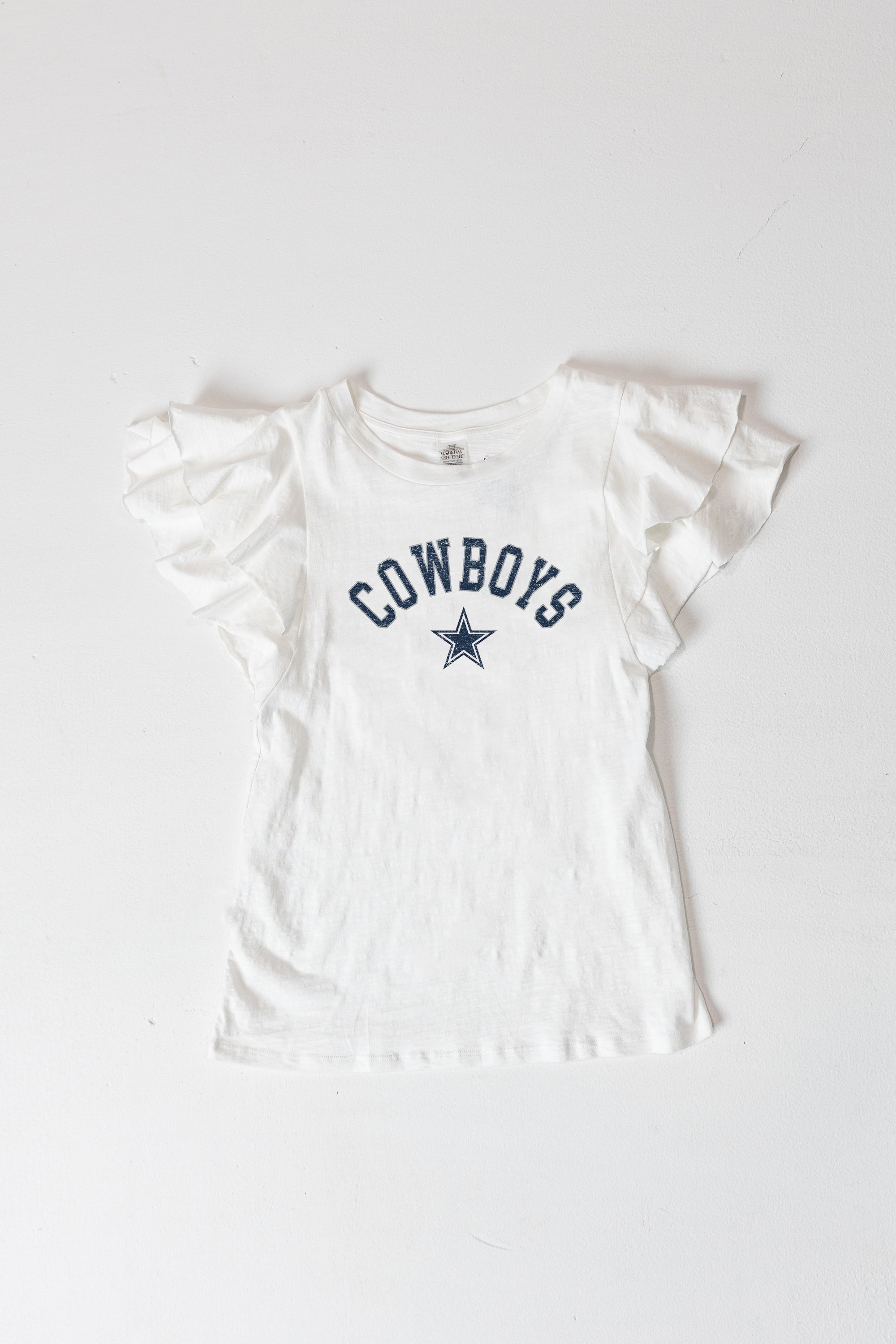 DALLAS COWBOYS Valkyrie Ruffle-Sleeve Knit Top